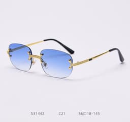 image-Cross-border European and American square sunglasses trimmed rimless tide big frame sunglasses ladies sunscreen street fashion catwalk sunglasses