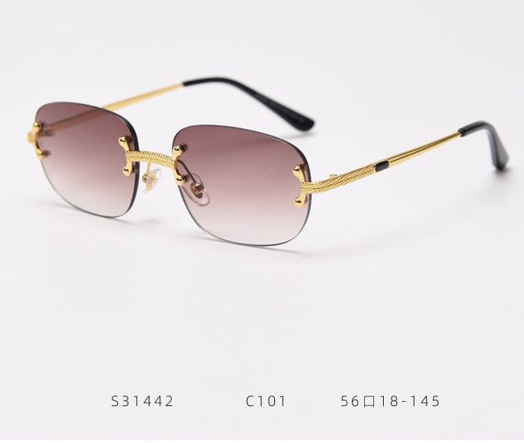 image-Cross-border European and American square sunglasses trimmed rimless tide big frame sunglasses ladies sunscreen street fashion catwalk sunglasses