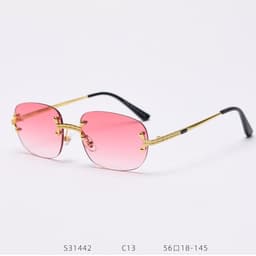image-Cross-border European and American square sunglasses trimmed rimless tide big frame sunglasses ladies sunscreen street fashion catwalk sunglasses