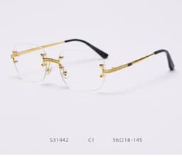 image-Cross-border European and American square sunglasses trimmed rimless tide big frame sunglasses ladies sunscreen street fashion catwalk sunglasses