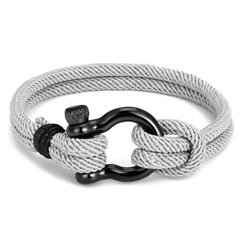 image-AliExpress foreign trade European and American Bracelet Men's Braided Titanium Steel Bracelet Horseshoe Buckle Stainless Steel Jewelry Bracelet
