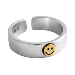 image-Cold wind smiley ring Korean personality niche retro smile finger lucky ring ladies accessories source