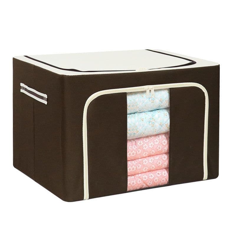image-Wholesale transparent storage box Oxford cloth steel frame storage box washed quilt clothes large foldable storage box