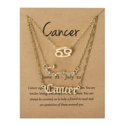 image-Cross-border hot sale 3-piece symbol starry sky ancient English alphabet twelve constellation necklace three-piece set wholesale