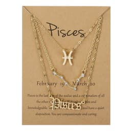 image-Cross-border hot sale 3-piece symbol starry sky ancient English alphabet twelve constellation necklace three-piece set wholesale