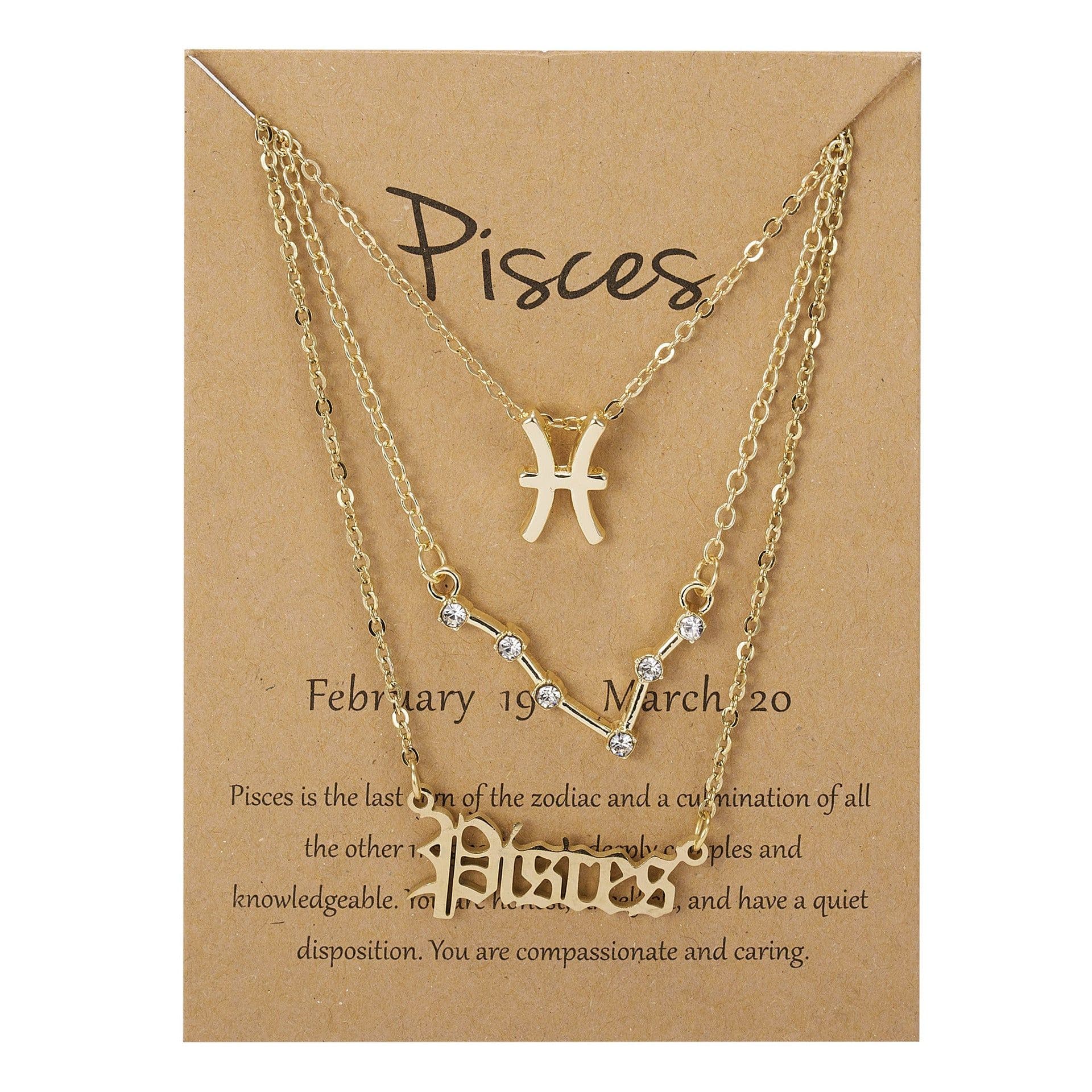 image-Cross-border hot sale 3-piece symbol starry sky ancient English alphabet twelve constellation necklace three-piece set wholesale
