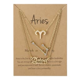 image-Cross-border hot sale 3-piece symbol starry sky ancient English alphabet twelve constellation necklace three-piece set wholesale