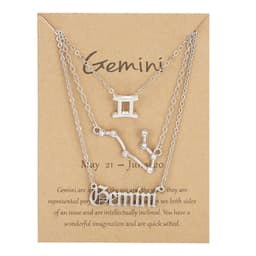 image-Cross-border hot sale 3-piece symbol starry sky ancient English alphabet twelve constellation necklace three-piece set wholesale