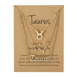 image-Cross-border hot sale 3-piece symbol starry sky ancient English alphabet twelve constellation necklace three-piece set wholesale