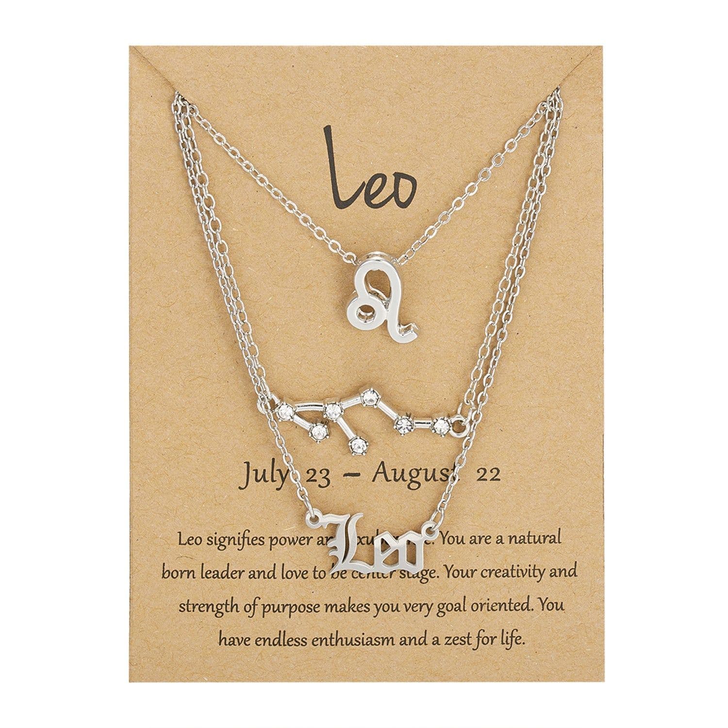 image-Cross-border hot sale 3-piece symbol starry sky ancient English alphabet twelve constellation necklace three-piece set wholesale
