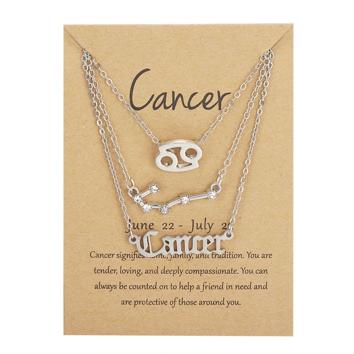 image-Cross-border hot sale 3-piece symbol starry sky ancient English alphabet twelve constellation necklace three-piece set wholesale