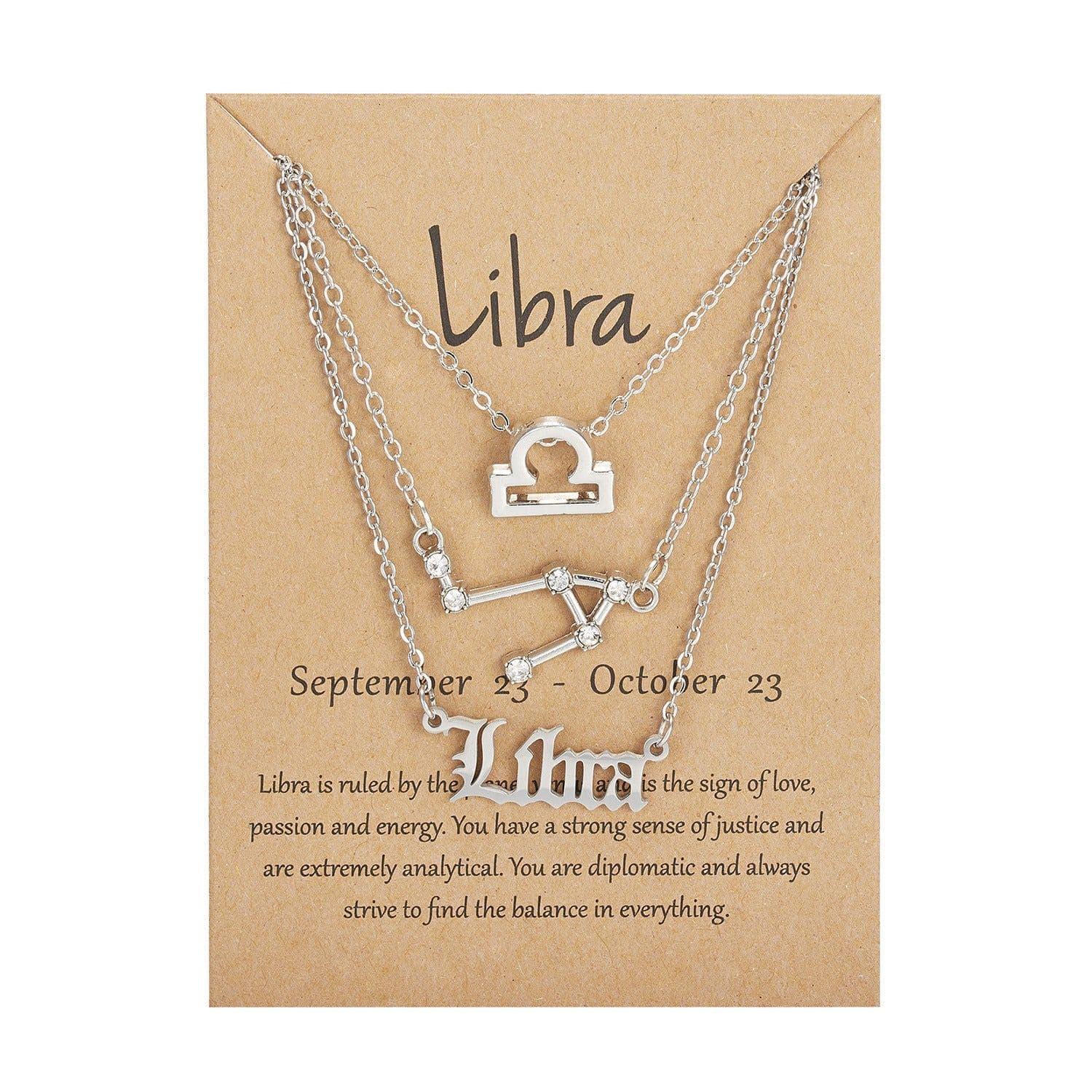 image-Cross-border hot sale 3-piece symbol starry sky ancient English alphabet twelve constellation necklace three-piece set wholesale