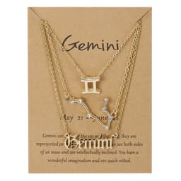 image-Cross-border hot sale 3-piece symbol starry sky ancient English alphabet twelve constellation necklace three-piece set wholesale