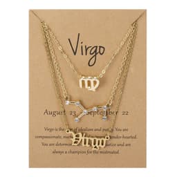 image-Cross-border hot sale 3-piece symbol starry sky ancient English alphabet twelve constellation necklace three-piece set wholesale