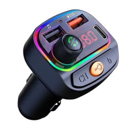 image-Car mp3 bluetooth player C14/C15 ambient light effect PD/QC3.0 fast charge bluetooth hands-free fm transmitter