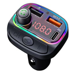 image-Car mp3 bluetooth player C14/C15 ambient light effect PD/QC3.0 fast charge bluetooth hands-free fm transmitter