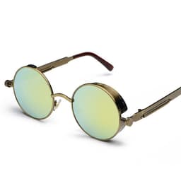 image-Retro punk sunglasses European and American round personality reflective glasses sunglasses men and women 886 glasses