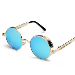 image-Retro punk sunglasses European and American round personality reflective glasses sunglasses men and women 886 glasses