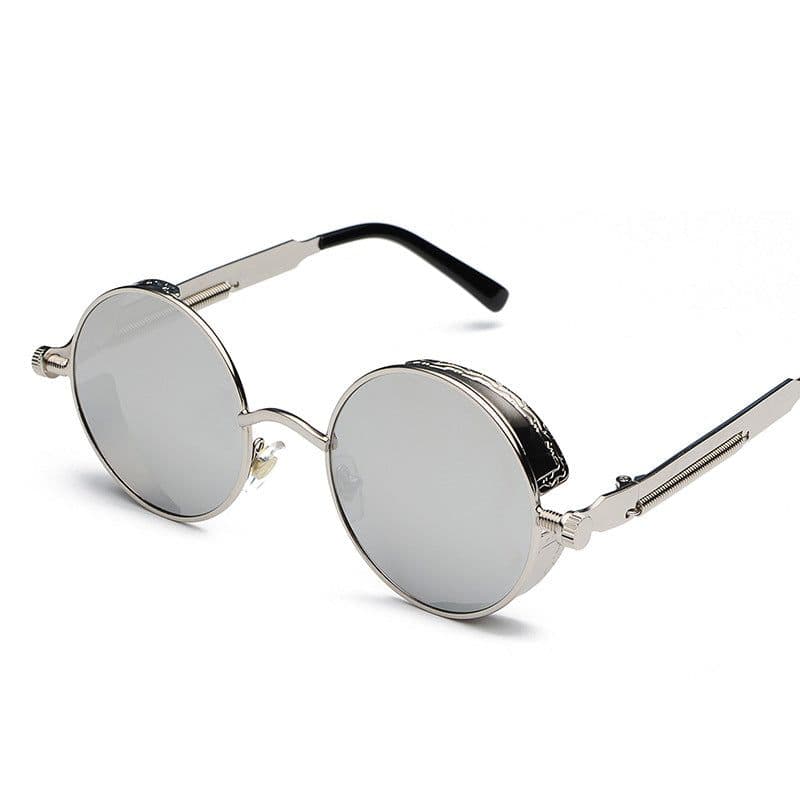 image-Retro punk sunglasses European and American round personality reflective glasses sunglasses men and women 886 glasses