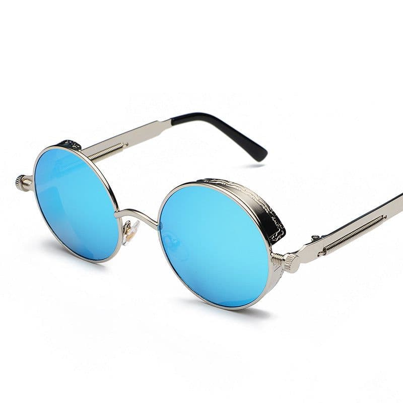 image-Retro punk sunglasses European and American round personality reflective glasses sunglasses men and women 886 glasses