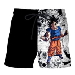 image-Japanese men's cartoon beach pants men's summer men's shorts five-point pants quick-drying Hokage print pants men's casual