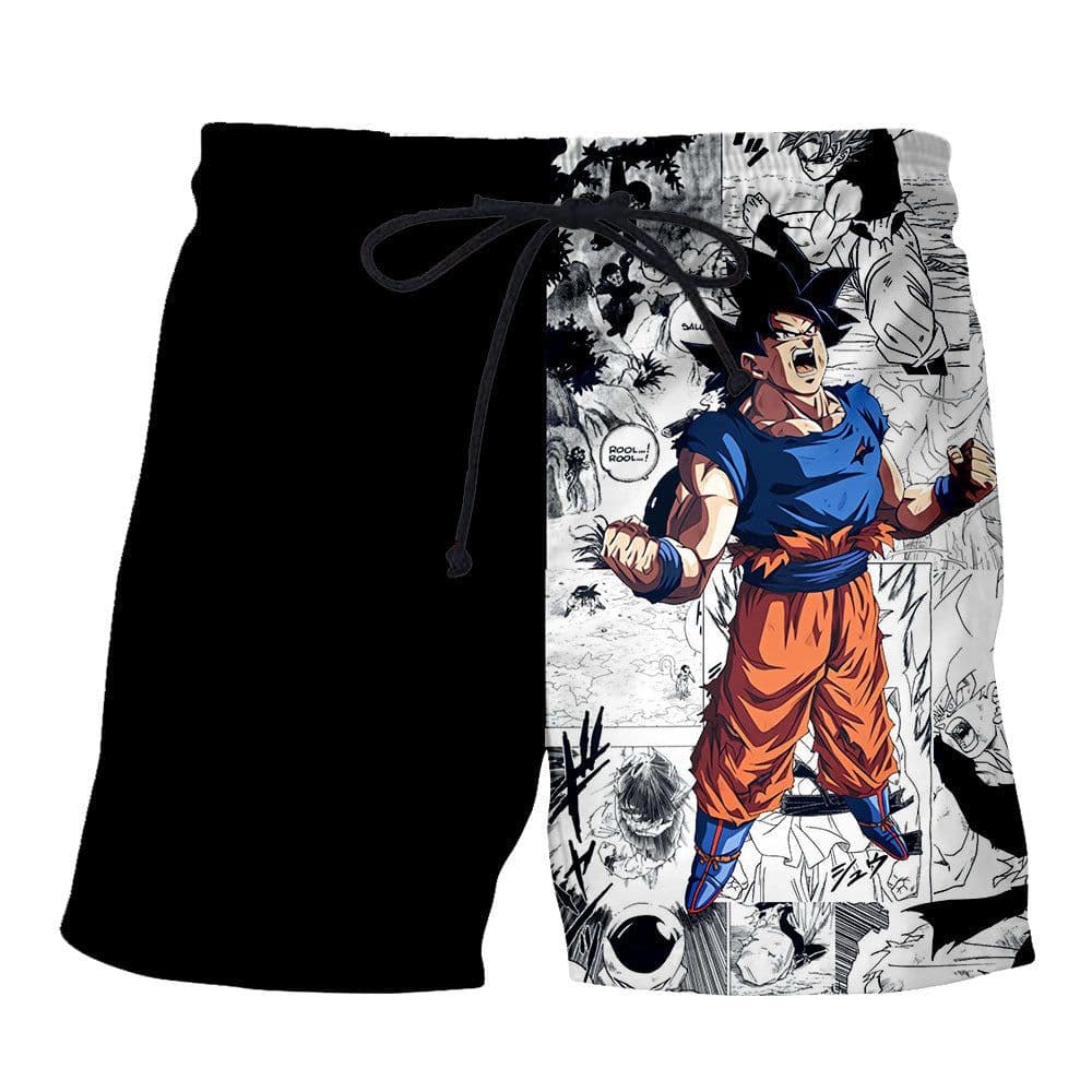 image-Japanese men's cartoon beach pants men's summer men's shorts five-point pants quick-drying Hokage print pants men's casual