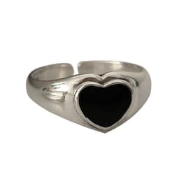 image-925 sterling silver custom Korean heart-shaped love peach heart dollar smiley face ring ring female index finger tail ring fashion trend