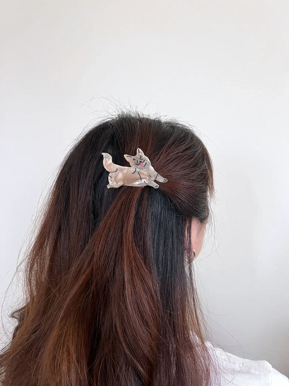 image-PAWSOME PETS NEW YORK Hand-painted Dog Breed Claw Hair Clip #1 | Eco-Friendly
