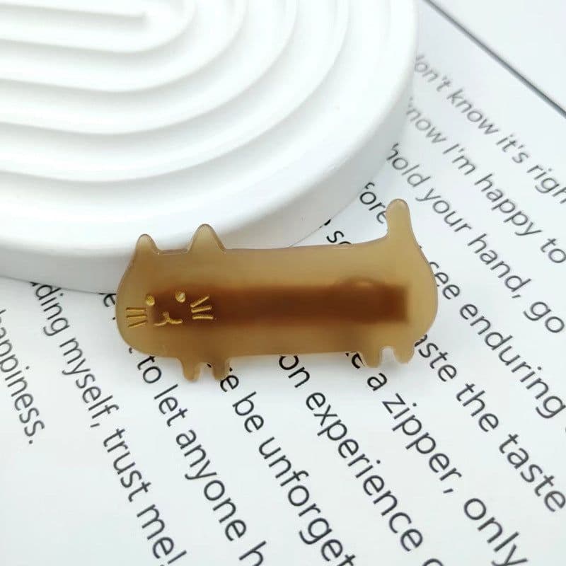 image-PAWSOME PETS NEW YORK Hand-painted Kitty Cat Hair Clip all colors | Eco-Friendly