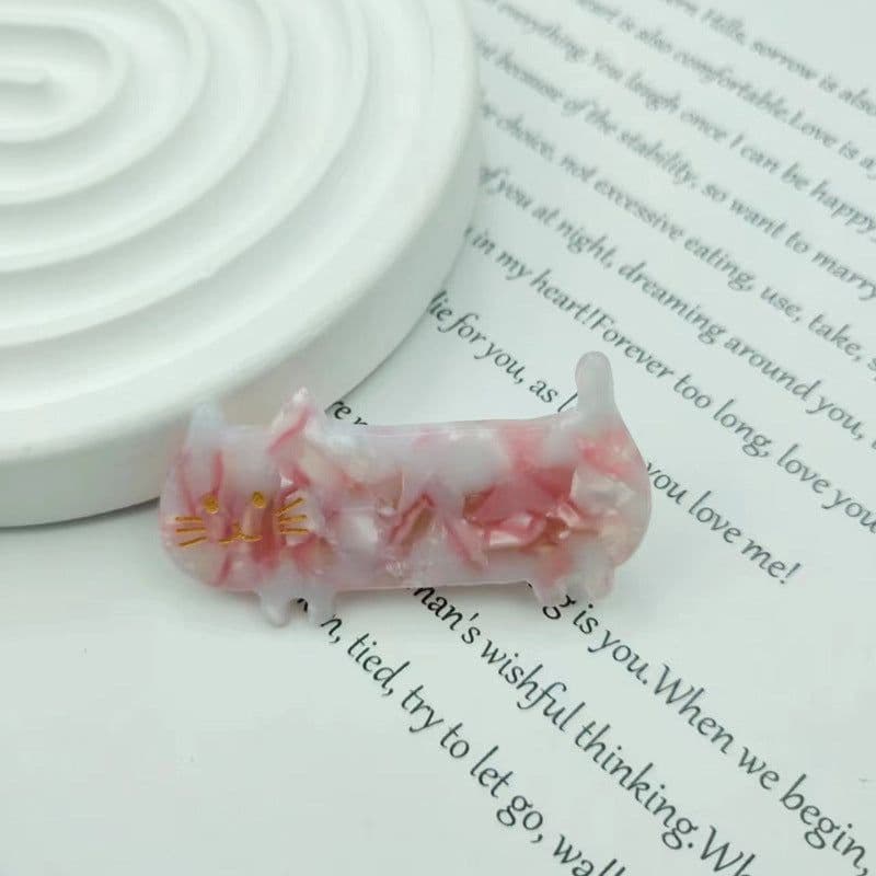 image-PAWSOME PETS NEW YORK Hand-painted Kitty Cat Hair Clip all colors | Eco-Friendly