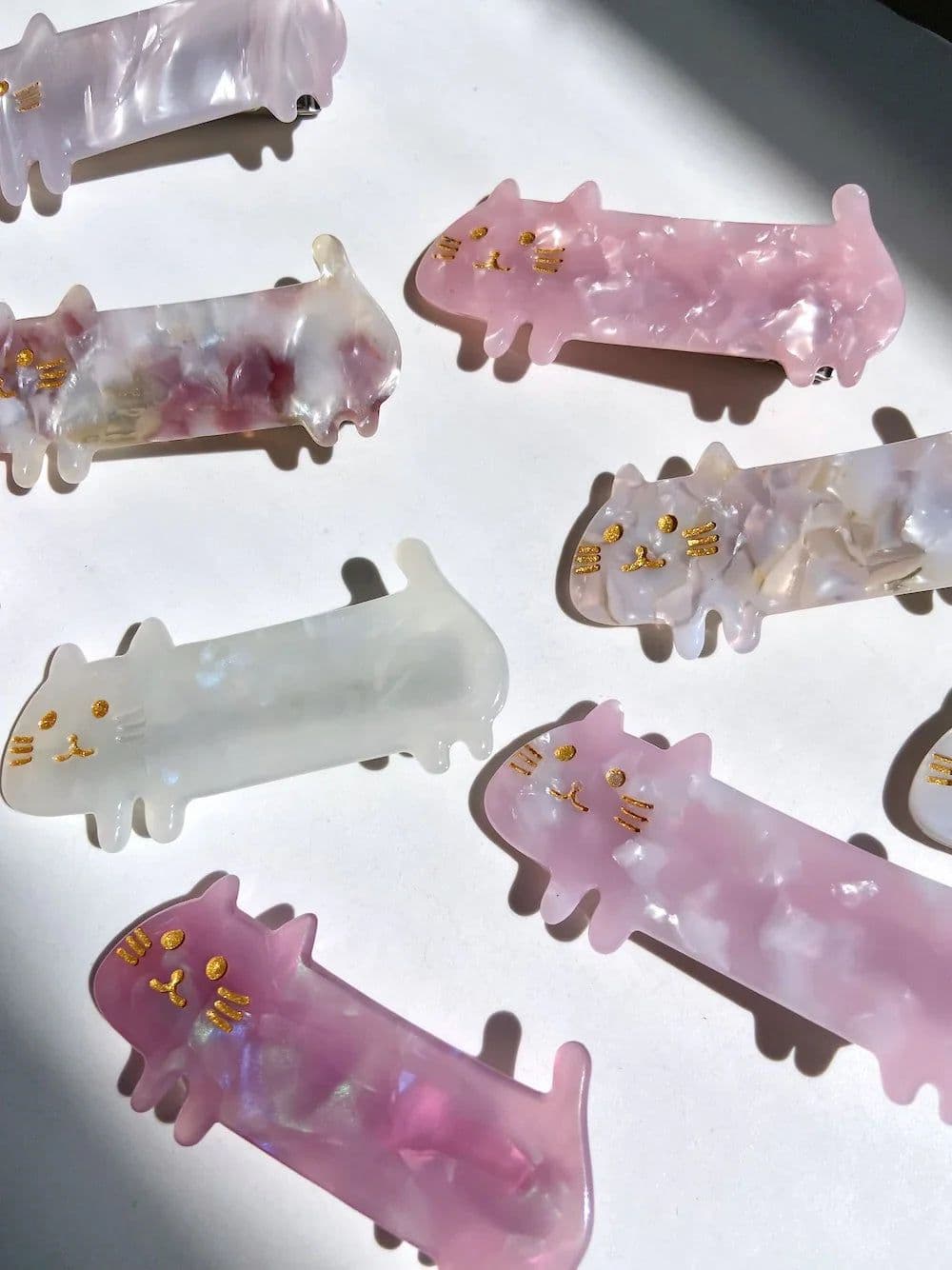image-PAWSOME PETS NEW YORK Hand-painted Kitty Cat Hair Clip all colors | Eco-Friendly