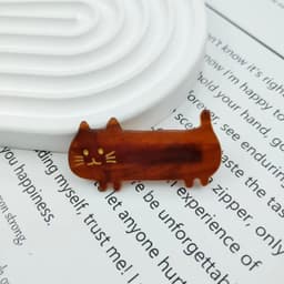 image-PAWSOME PETS NEW YORK Hand-painted Kitty Cat Hair Clip all colors | Eco-Friendly