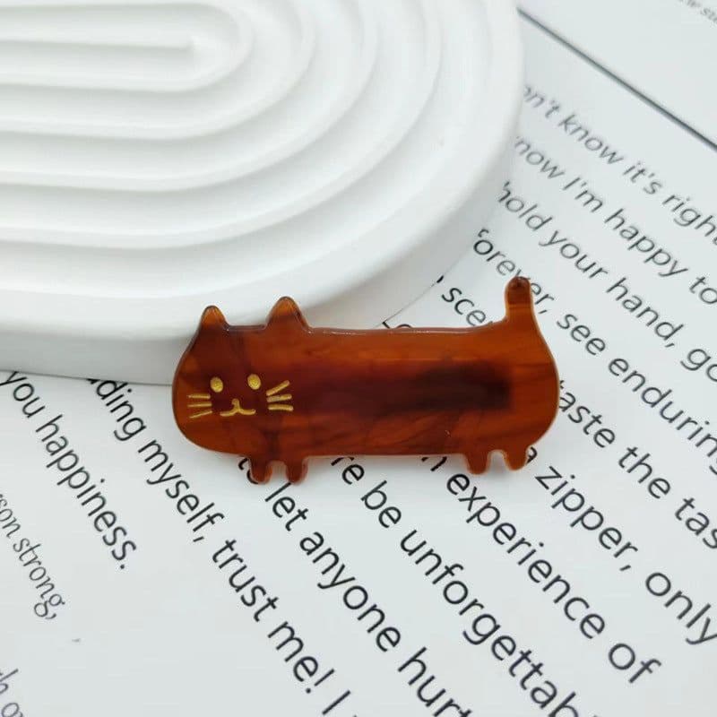 image-PAWSOME PETS NEW YORK Hand-painted Kitty Cat Hair Clip all colors | Eco-Friendly