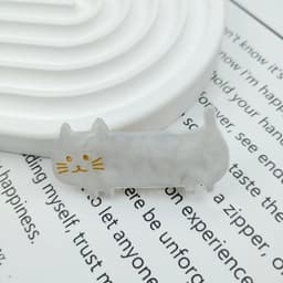 image-PAWSOME PETS NEW YORK Hand-painted Kitty Cat Hair Clip all colors | Eco-Friendly