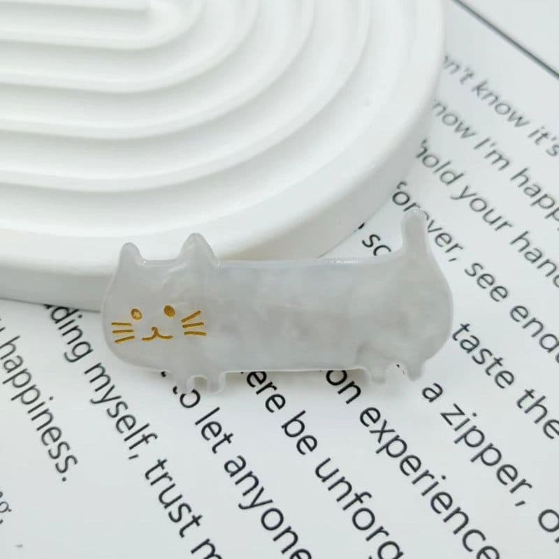 image-PAWSOME PETS NEW YORK Hand-painted Kitty Cat Hair Clip all colors | Eco-Friendly
