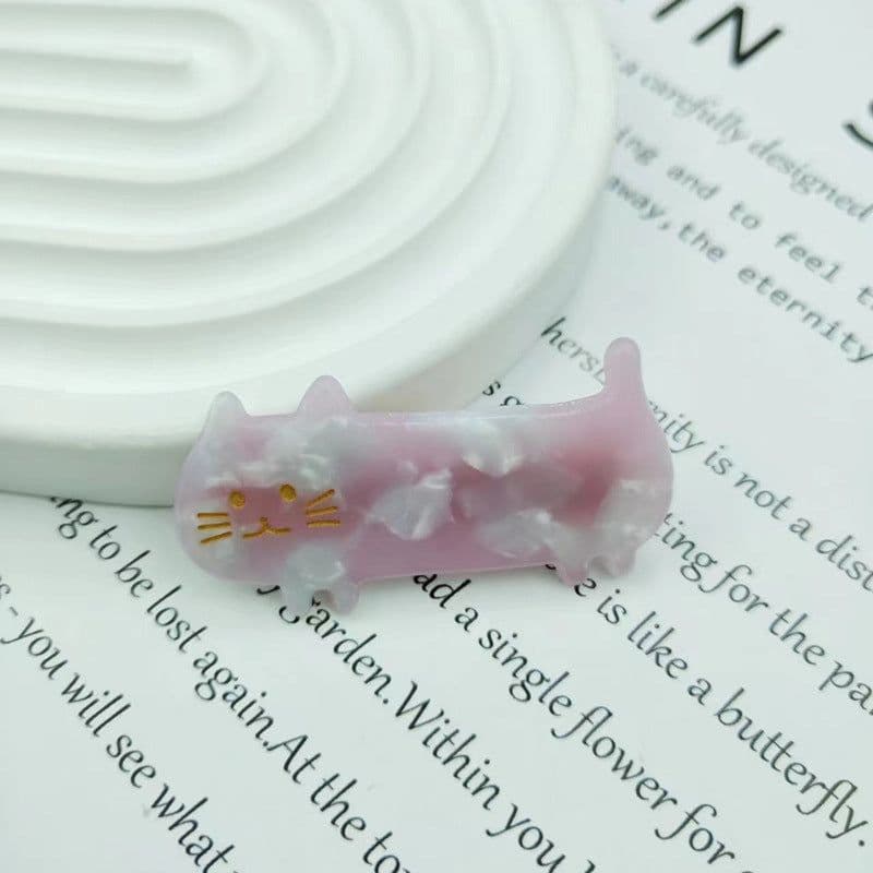 image-PAWSOME PETS NEW YORK Hand-painted Kitty Cat Hair Clip all colors | Eco-Friendly