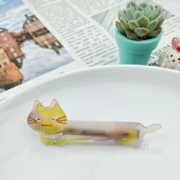 image-PAWSOME PETS NEW YORK Hand-painted Cat with Pearl Necklace Hair Clip all colors | Eco-Friendly