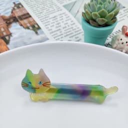 image-PAWSOME PETS NEW YORK Hand-painted Cat with Pearl Necklace Hair Clip all colors | Eco-Friendly