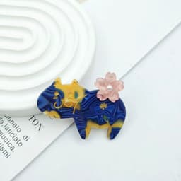 image-PAWSOME PETS NEW YORK Hand-painted Floral Cat Hair Clip all colors | Eco-Friendly