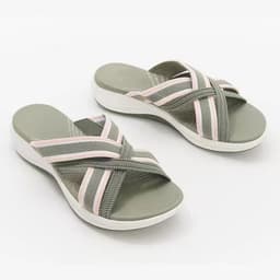 image-Large size foreign trade 2021 summer new flat bottom slope with fish mouth flying cross sandals female wish Amazon cross-border