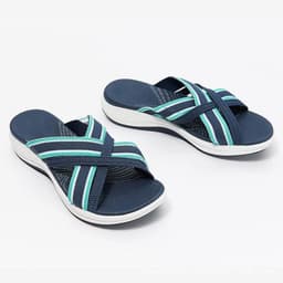 image-Large size foreign trade 2021 summer new flat bottom slope with fish mouth flying cross sandals female wish Amazon cross-border
