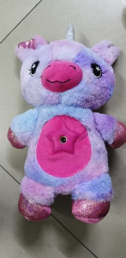 image-Cross-border foreign trade spot children's baby cartoon plush starry sky dream projection lamp Christmas light appease toy lamp