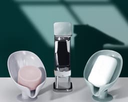 image-Household soap box, toilet soap box, creative draining, non-perforated soap holder box, double laundry soap box