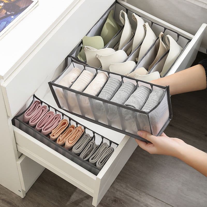 image-Spot wholesale underwear mesh storage box, socks and underwear storage storage box, fabric storage box without cover