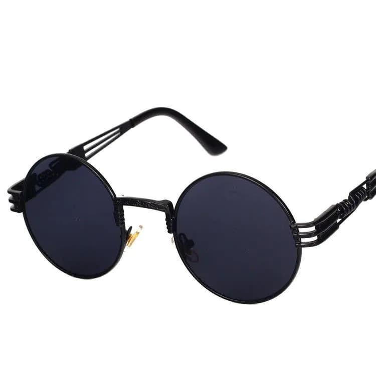 image-European and American personality steampunk sunglasses round frame trendy ladies sunglasses men's travel street shooting glasses E8010