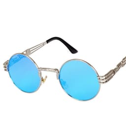 image-European and American personality steampunk sunglasses round frame trendy ladies sunglasses men's travel street shooting glasses E8010