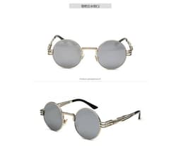 image-European and American personality steampunk sunglasses round frame trendy ladies sunglasses men's travel street shooting glasses E8010