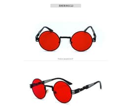 image-European and American personality steampunk sunglasses round frame trendy ladies sunglasses men's travel street shooting glasses E8010