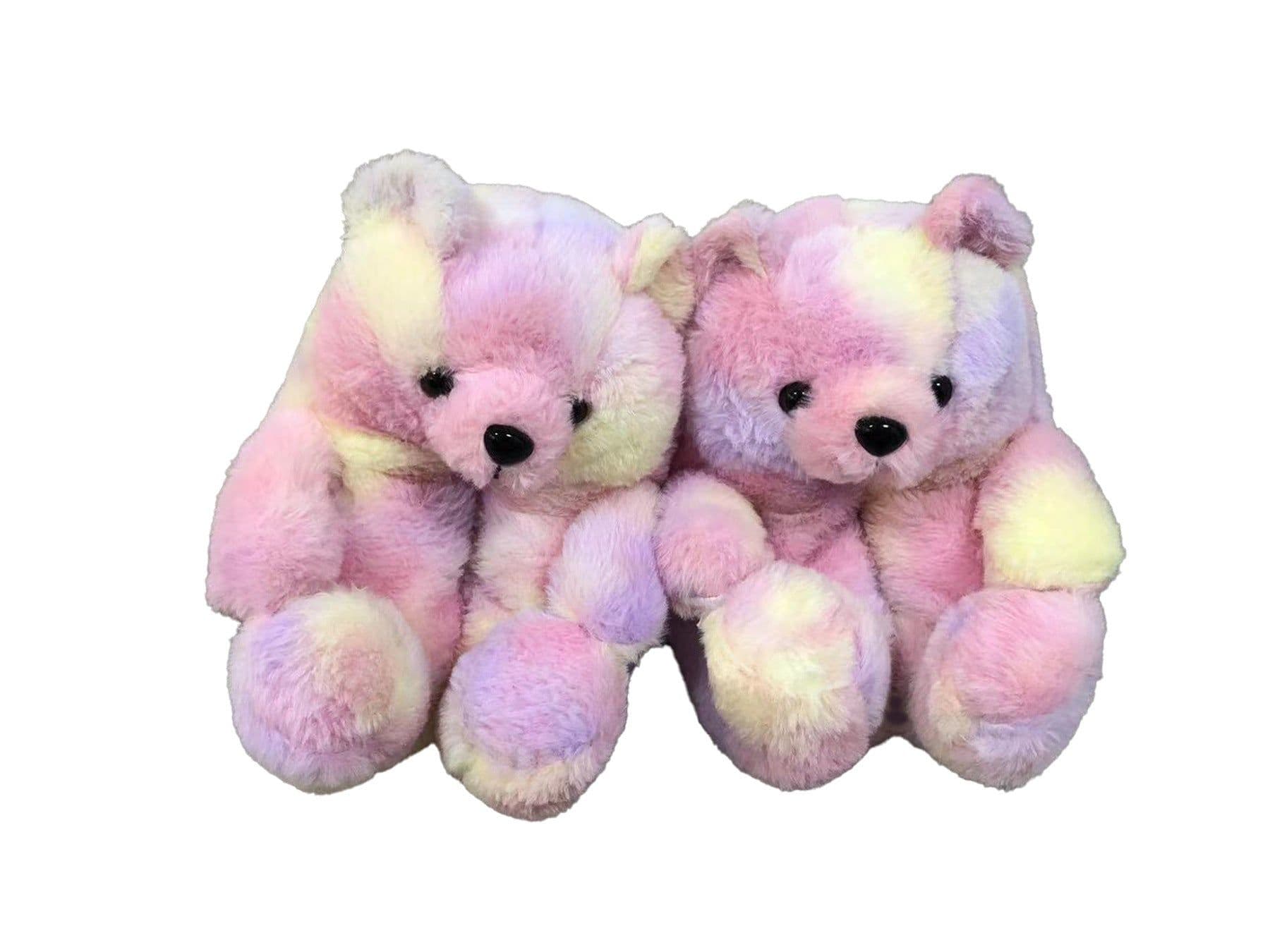image-Spot cross-border cute teddy bear slippers teddy bear slippers floor home plush thick warmth