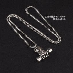 image-fist dumbbell pendant hip-hop men's necklace